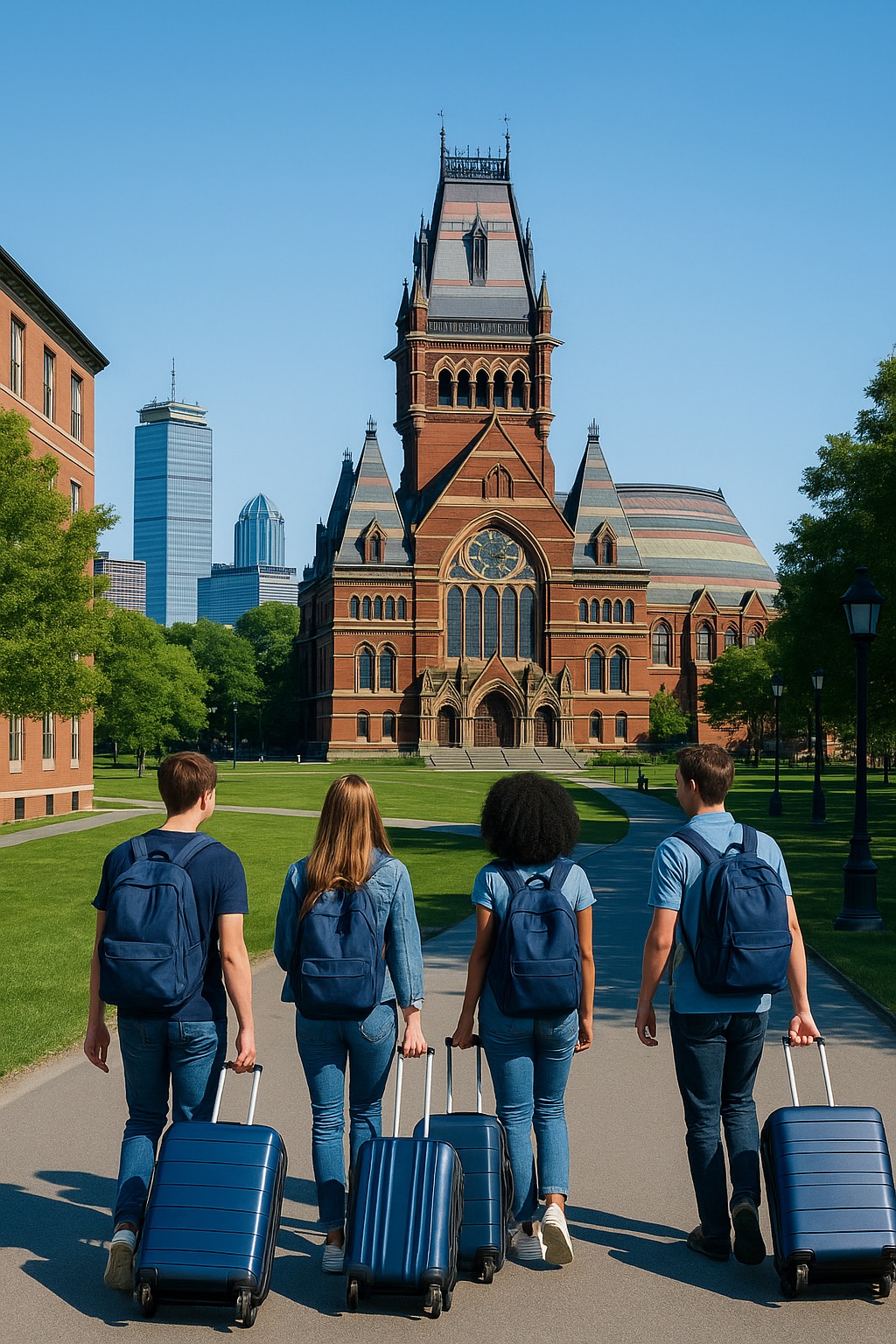 Imagem de campus universitário em Boston