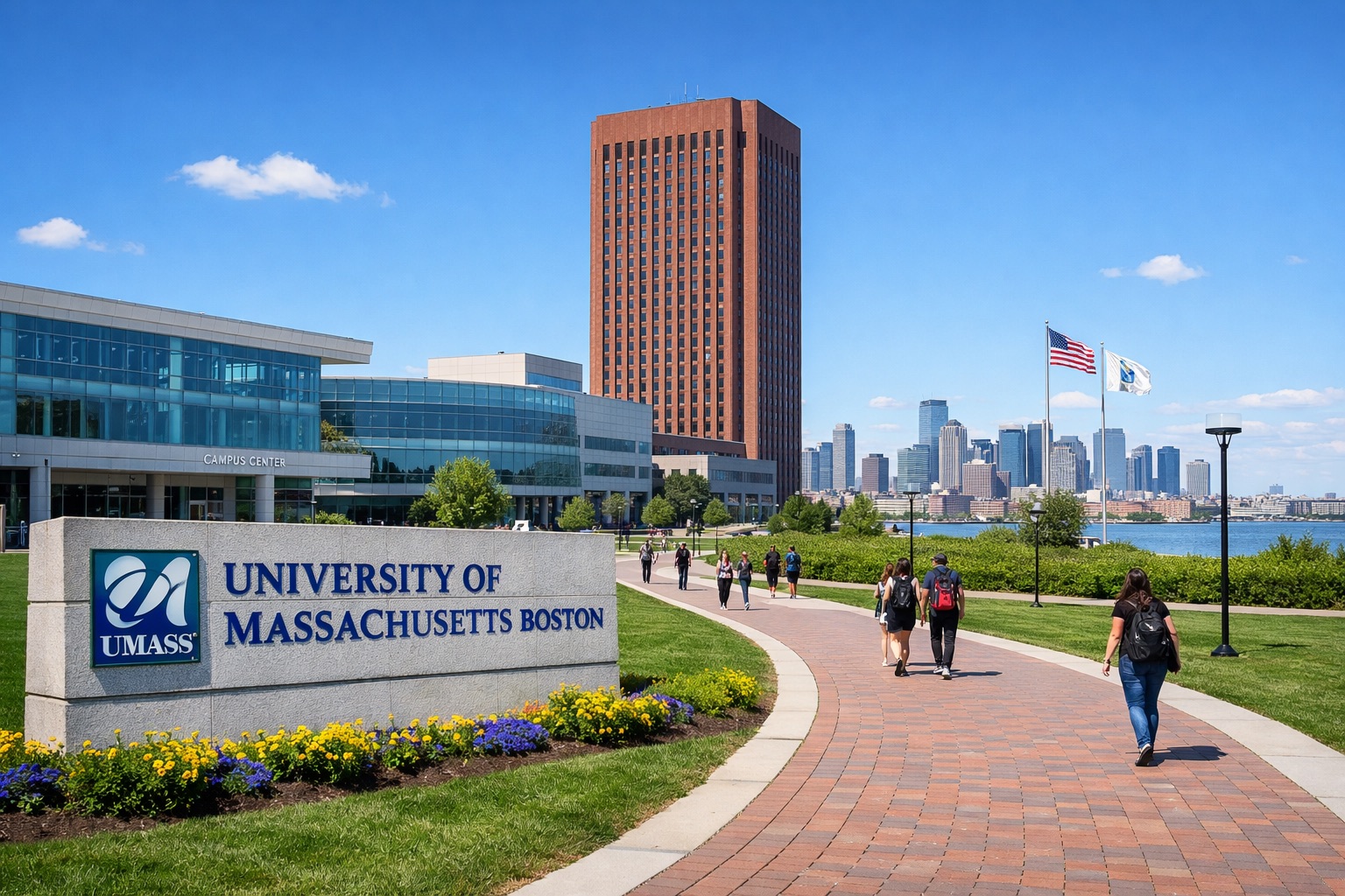 Imagem do campus da UMass Boston